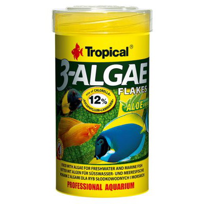 Akvaariokalojen hiutaleruoka Spirulina tropical 3algae flakes