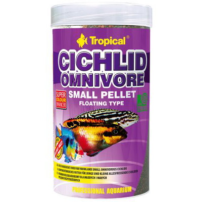 Pellettiruoka kirjoahvenille tropical cichlid omnivore small pellet